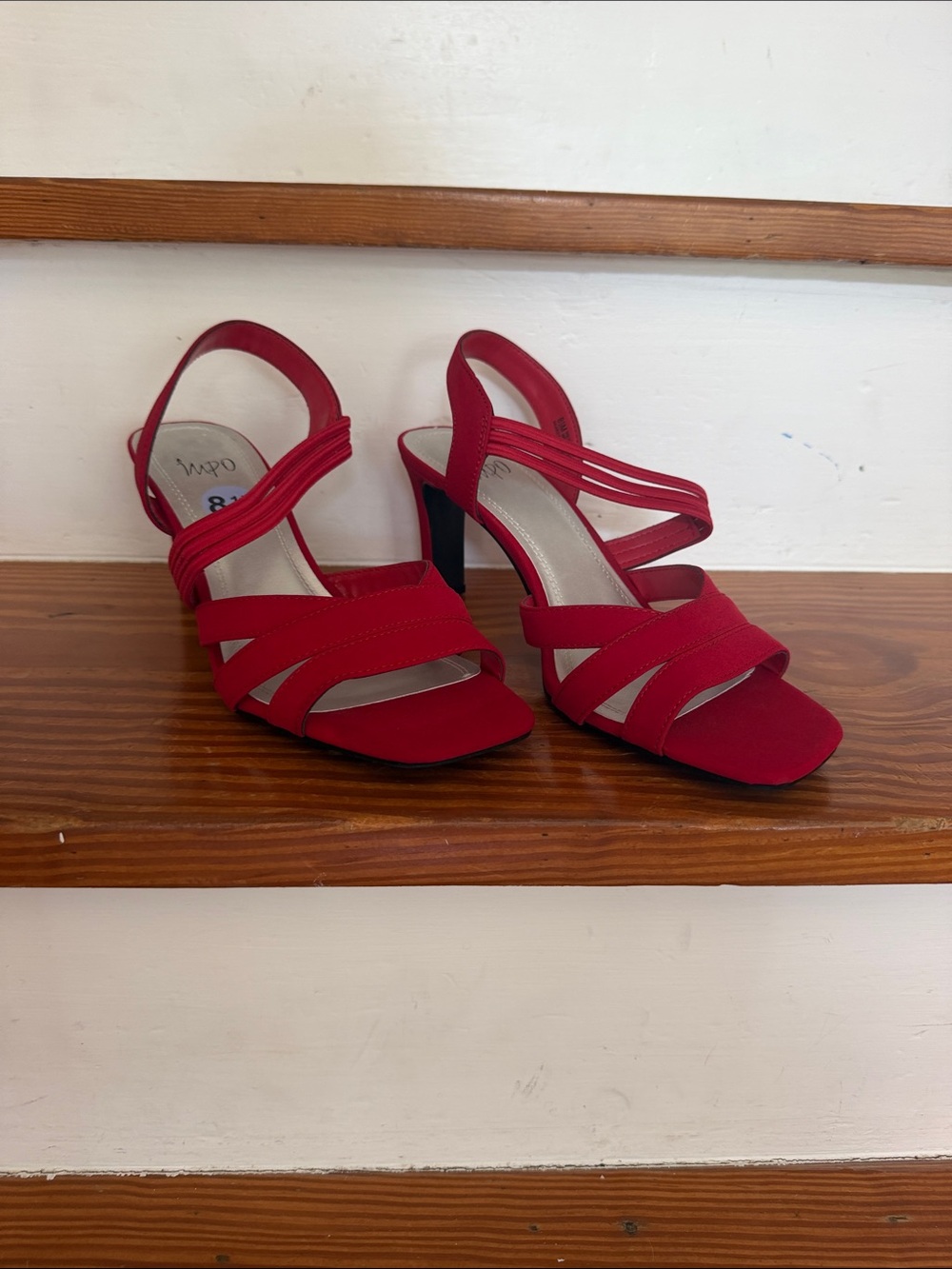 Impo Red Strappy Slingback Heels